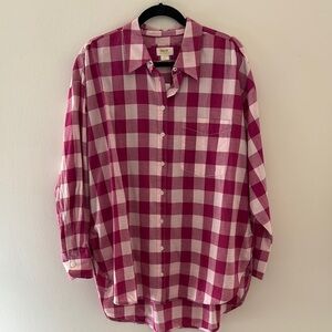 Anthropologie Maeve Pink Gingham Check Shirt L